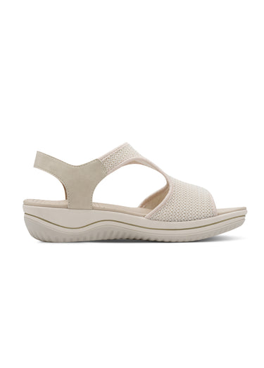 Sandales confort à scratch compensées Beige