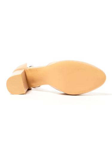 Escarpins bride cheville et talon haut Nude
