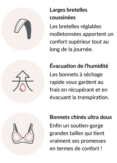 Soutien-gorge MagicLift Anti-Humidité Sans Armatures Spécial Grandes Tailles n°1064 Rose Chine