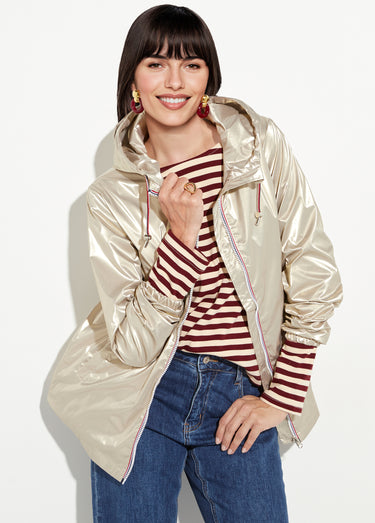 Coupe-vent déperlant à capuche, poches raglan Dore