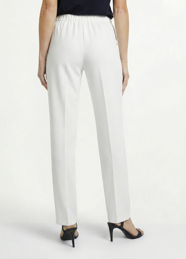 Pantalon droit taille semi-élastiquée Blanc