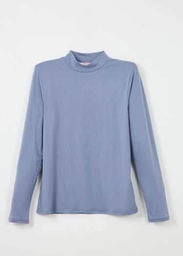 T-shirt doux col montant manches longues Indigo