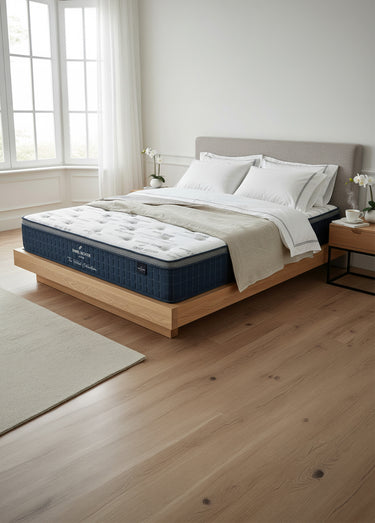 Matelas ressorts ensachés, soutien ferme Blanc