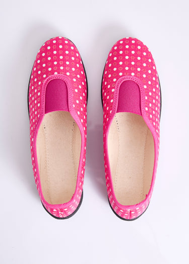 Chaussons ballerines élastiqués largeur confort Fuchsia
