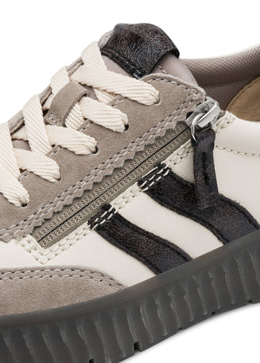 Baskets vintage en cuir, semelle épaisse Gris Clair