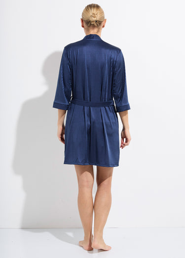 Déshabillé chic en satin rayé Marine