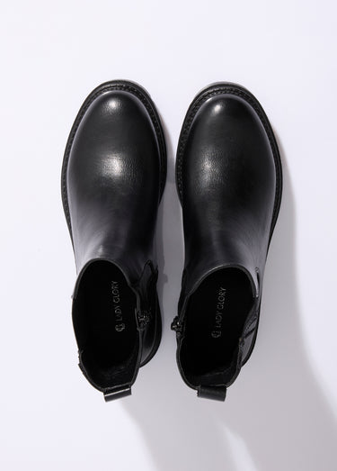 Boots Chelsea crantées détails matières Noir