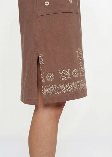 Robe de plage ample courte Marron