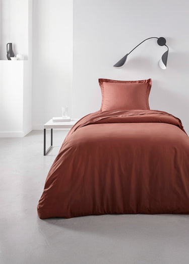 Drap-housse coton uni Terracotta