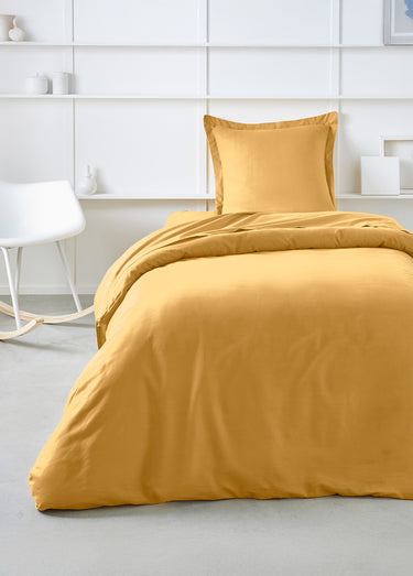 Drap plat coton uni Ocre