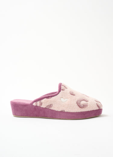 Chaussons mules fantaisie confortables Rose