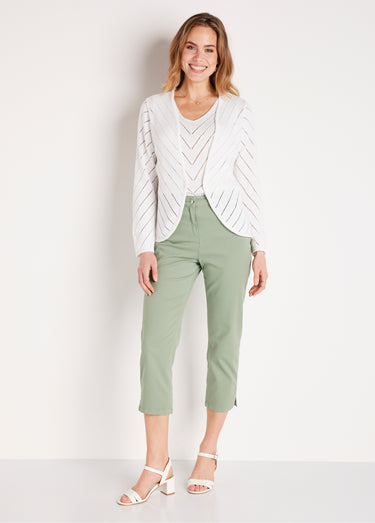 Gilet boléro fin ajouré coton Blanc