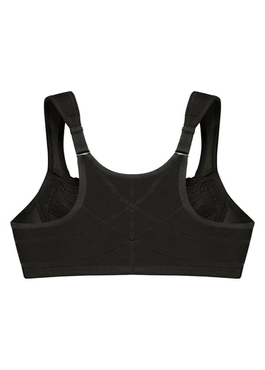 Soutien-gorge WonderWire Dentelle Grandes Tailles Posture ++, Fermeture Frontale et Armatures n°1255 Noir
