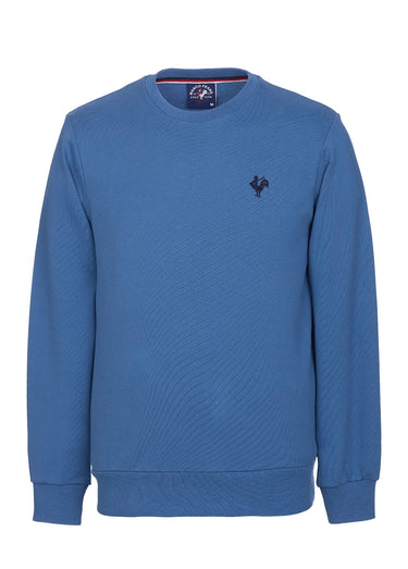 Sweat shirt en molleton avec col rond Indigo