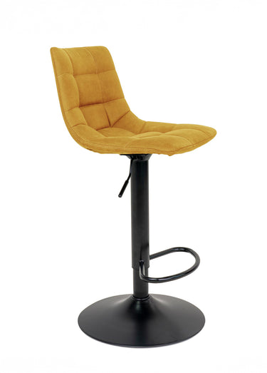 Chaises de bar matelassées en velours 1J Jaune Moutarde
