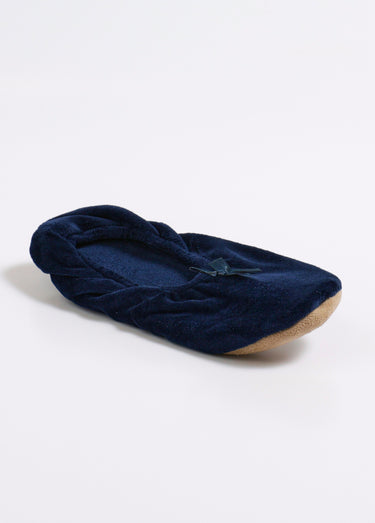 Chaussons ballerines en velours Marine
