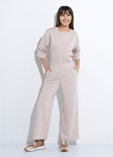 Pantalon coupe confort maille souple Beige