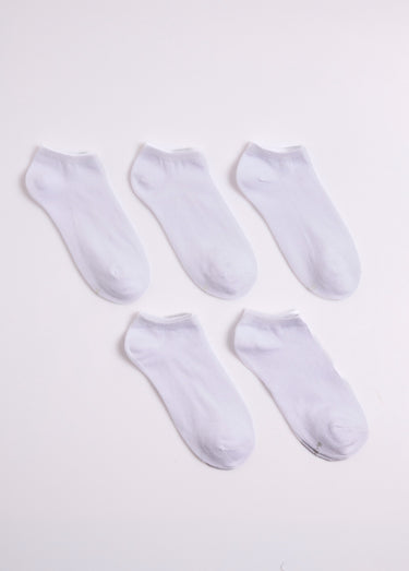 Socquettes basses, uni clair Blanc