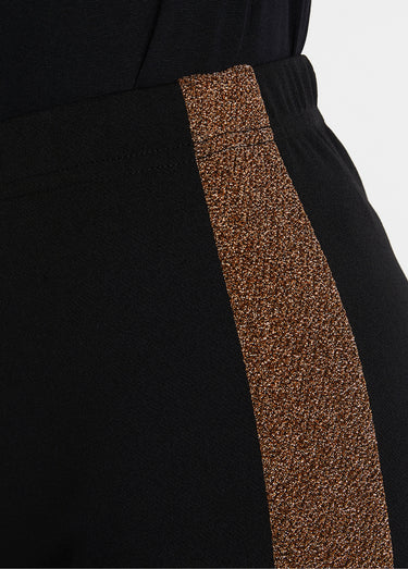 Legging taille élastiquée côtés brillants Noir