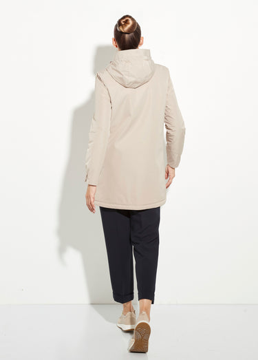 Parka chaude déperlante doublure fourrure Beige