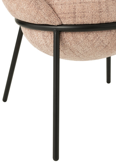 Fauteuil de salon chiné pieds métal, 2R Rose