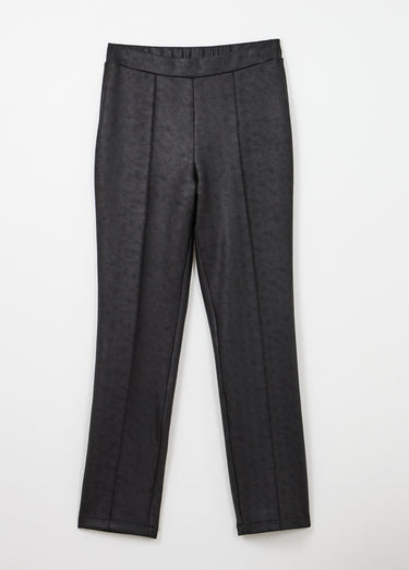 Pantalon droit enduit, semi-élastiqué Noir