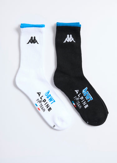 Lot de 2 Chaussettes à côtes Alpine Blanc / Noir