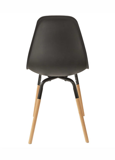 Set 4 Chaises coque claires, pieds bois Noir
