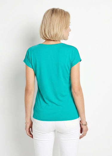 T-shirt court extensible dentelle Menthe