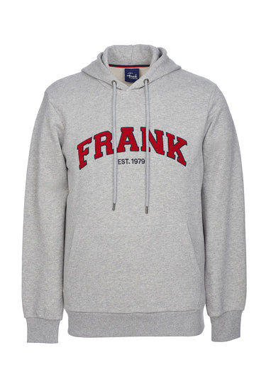 Sweat shirt à capuche, logo bouclette Gris
