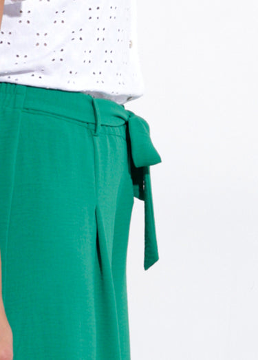 Jupe-culotte longue ceinture élastiquée dos Vert