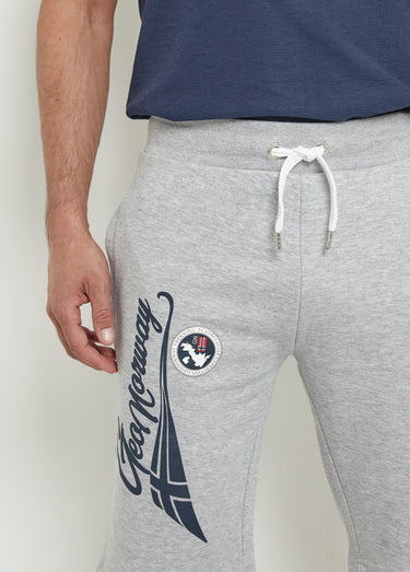 Short long en molleton avec lien à nouer Gris