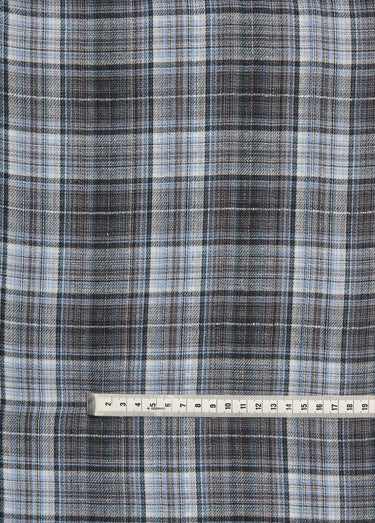 Coupon tissu carreaux foncés fil métallisé Carreaux Bleu