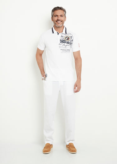 Polo col contrasté Blanc