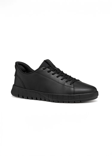 Baskets homme en cuir à lacets Noir