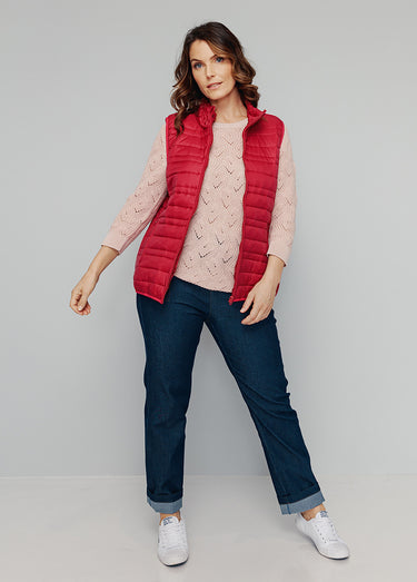Veste matelassée sans manches Framboise