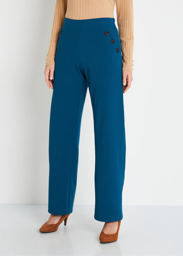 Pantalon large taille semi élastiquée uni Canard