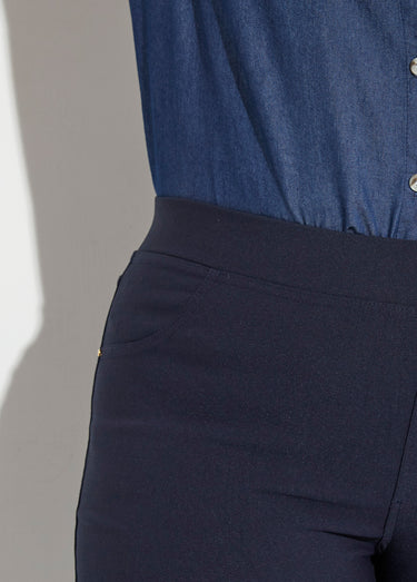 Pantalon extensible taille élastiquée Marine