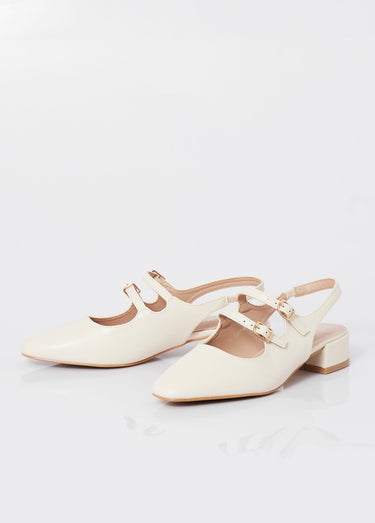 Escarpins slingback avec brides fines Beige