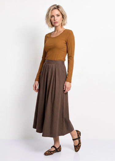 T-shirt manches longues col danseuse Camel