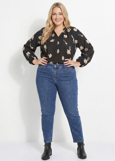 Jean mom en denim, spécial GRANDE TAILLE Denim Moyen