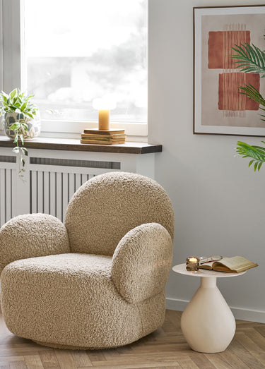 Table d'appoint émaillée haut. 40cm CALAIS Blanc Casse