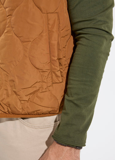 Veste sans manches casual réversible Kaki/Camel