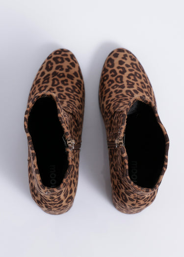 Boots en suédine léopard à talon haut Leopard