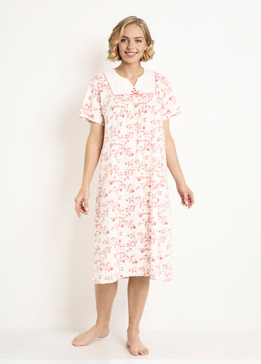 Chemise de nuit confort mi longue imprimée Terracotta