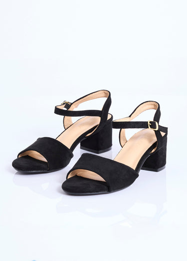 Sandales chic en simili cuir ou suédine Noir