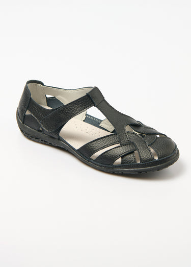 Sandales d'été largeur confort Noir