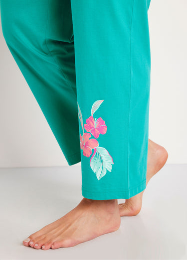 Pyjama boutonné coton motif exotique Imprime Tropical