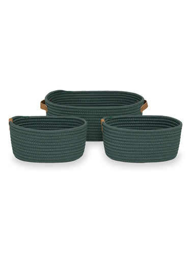 Set de 3 paniers tressés corde assortis Vert