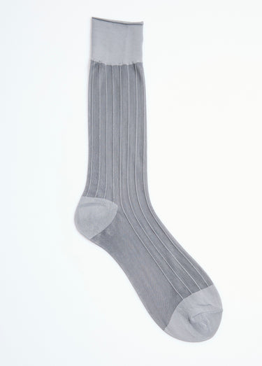 Chaussettes voile à côtes Gris Clair